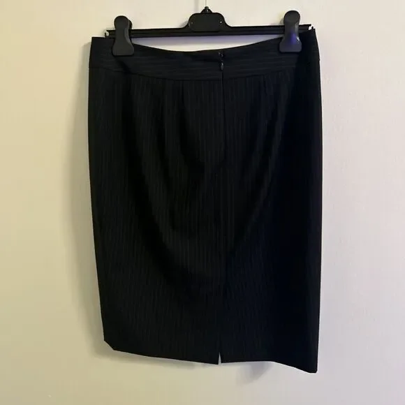 Ann Taylor Size 8 Navy Pinstripe Pencil Skirt Knee Length Work Office - Picture 5 of 8